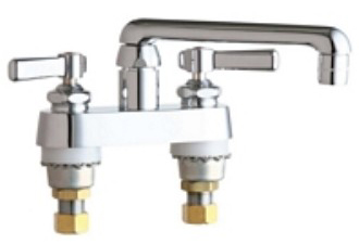 Chicago Faucets 891-ABCP Deck Mounted Centerset With Lever Handle Faucet - Chrome